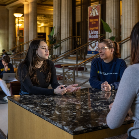 Student meeting with advisor.